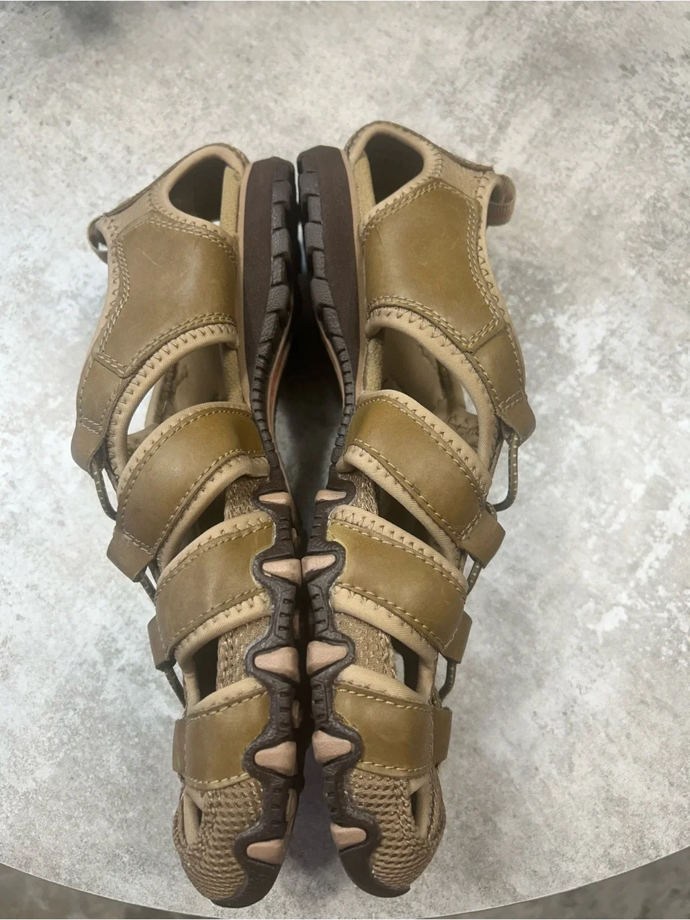 Skechers Bikers  Women’s  Size 10 Olive/Tan Closed-Toe Fisherman Sandals